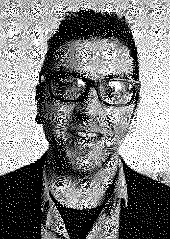 Dithered picture of Eric Zimmerman